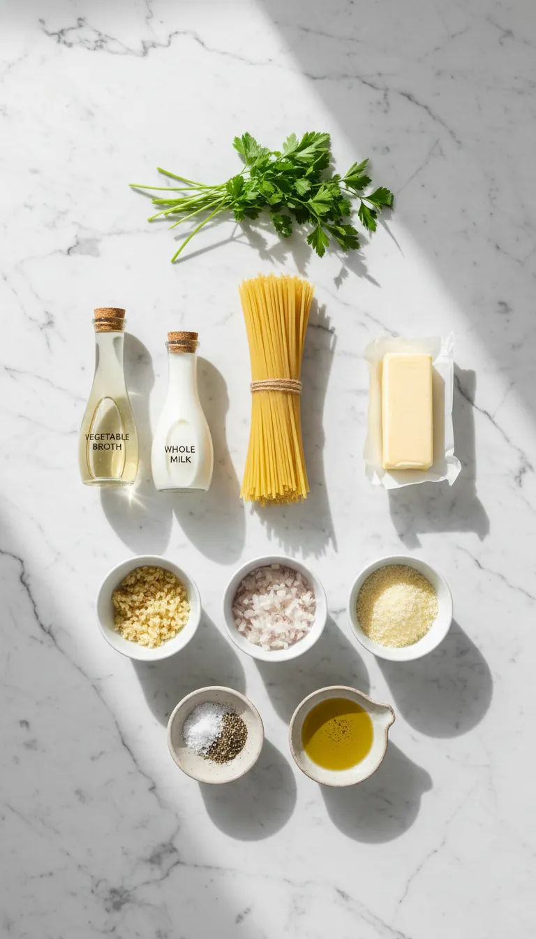 ONE POT CREAMY GARLIC PASTA MAGIC 2 One Pot Creamy Garlic Pasta Ingredients
