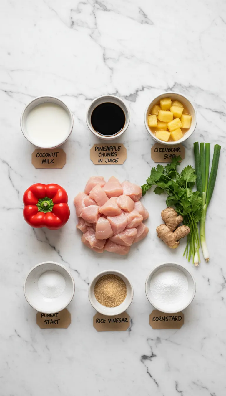 PARADISE CREAMY PINEAPPLE COCONUT CHICKEN 2 Creamy Pineapple Coconut Chicken Ingredients