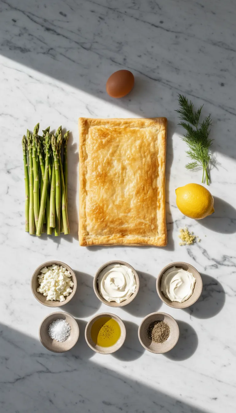 RUSTIC ASPARAGUS AND GOAT CHEESE TART 2 Asparagus and Goat Cheese Tart Ingredients