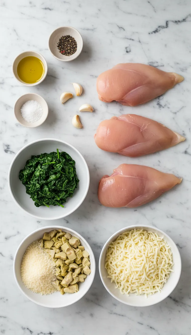 SPINACH AND ARTICHOKE STUFFED CHICKEN MAGIC 2 Spinach and Artichoke Stuffed Chicken Ingredients