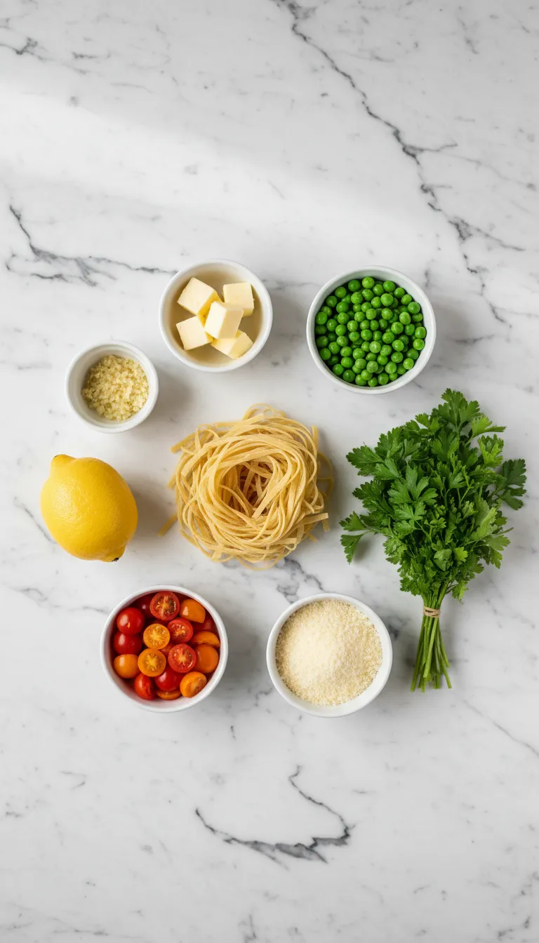 SUNSHINE LEMON GARLIC BUTTER PASTA PRIMAVERA 2 Lemon Garlic Butter Pasta Primavera Ingredients