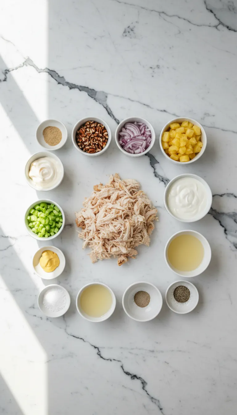 TROPICAL PINEAPPLE CHICKEN SALAD WITH PECANS 2 Pineapple Chicken Salad with Pecans Ingredients