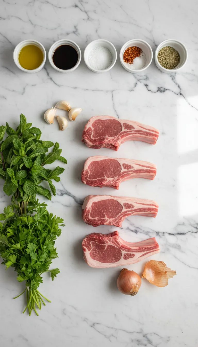 ZESTY AIR FRYER LAMB CHOPS MINT CHIMICHURRI 2 Air Fryer Lamb Chops with Mint Chimichurri Ingredients