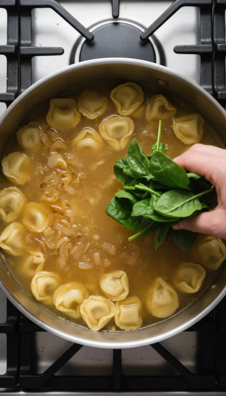 COMFORTING SPINACH AND TORTELLINI IN BRODO 3 How to Make Spinach and Tortellini in Brodo