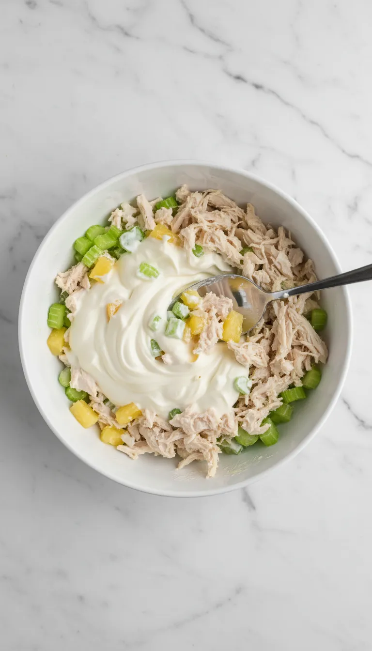 TROPICAL PINEAPPLE CHICKEN SALAD WITH PECANS 3 How to Make Pineapple Chicken Salad with Pecans