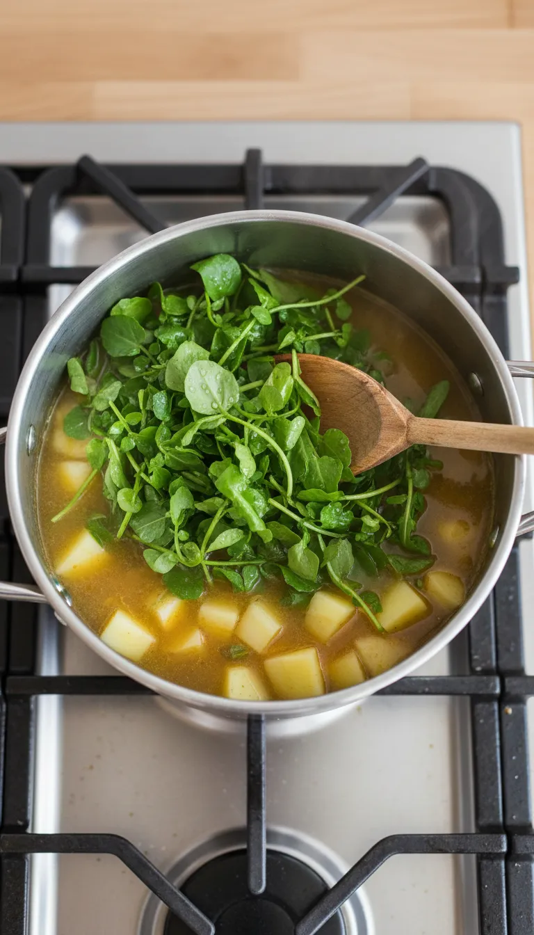 ZESTY GREEN WATERCRESS AND ARUGULA SOUP 3 How to Make Watercress and Arugula Soup