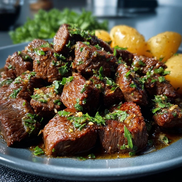 ADDICTING SLOW COOKER GARLIC BUTTER BEEF BITES