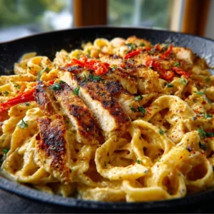CAJUN CREAM CHEESE CHICKEN PASTA BAKE ZEST 2 Creamy Cajun Cream Cheese Chicken Pasta Bake ready to be served.