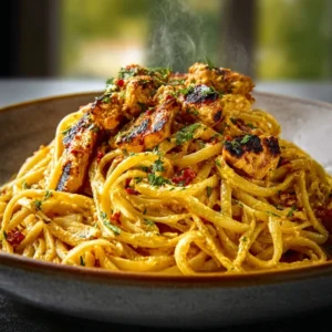 Creamy Cowboy Butter Chicken Linguine, a delicious pasta dish.