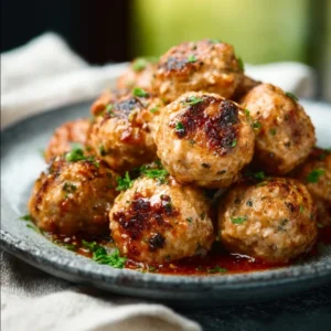 Delicious Honey Garlic Turkey Meatballs, ready to eat.