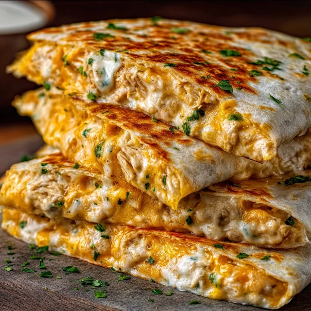 LOADED HIGH-PROTEIN CHICKEN RANCH QUESADILLA