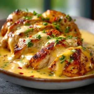 MEXICAN CHICKEN WITH CHEESE SAUCE HEAVEN 2 Creamy Mexican Chicken With Cheese Sauce, ready to serve.