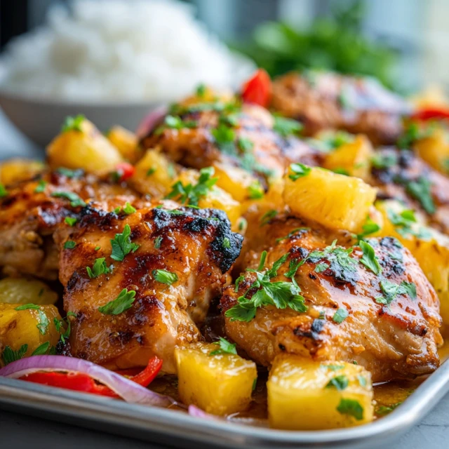 SHEET PAN PINEAPPLE CHICKEN PARADISE