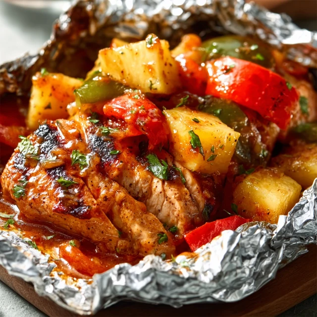 SIZZLING PINEAPPLE CHICKEN FOIL PACKETS