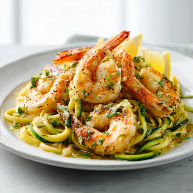 VIBRANT LEMON BUTTER SHRIMP WITH ZUCCHINI NOODLES