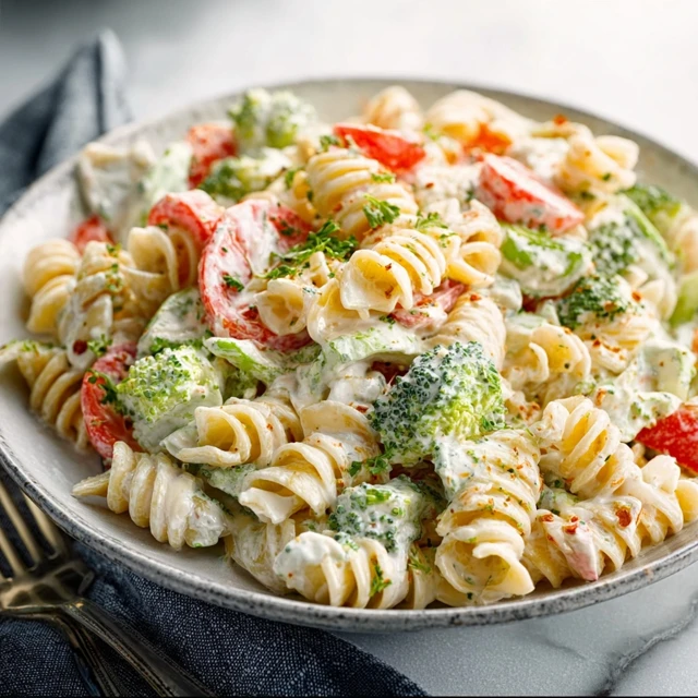 High-Protein Creamy Ranch Pasta Salad Recipe
