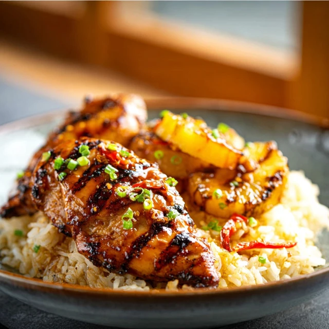 ALOHA HULI HULI PINEAPPLE CHICKEN AND RICE 4 Huli Huli Pineapple Chicken Recipe