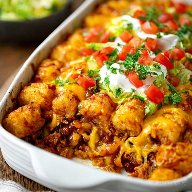 CROWD PLEASER TACO TATER TOT CASSEROLE 4 Taco Tater Tot Casserole Recipe