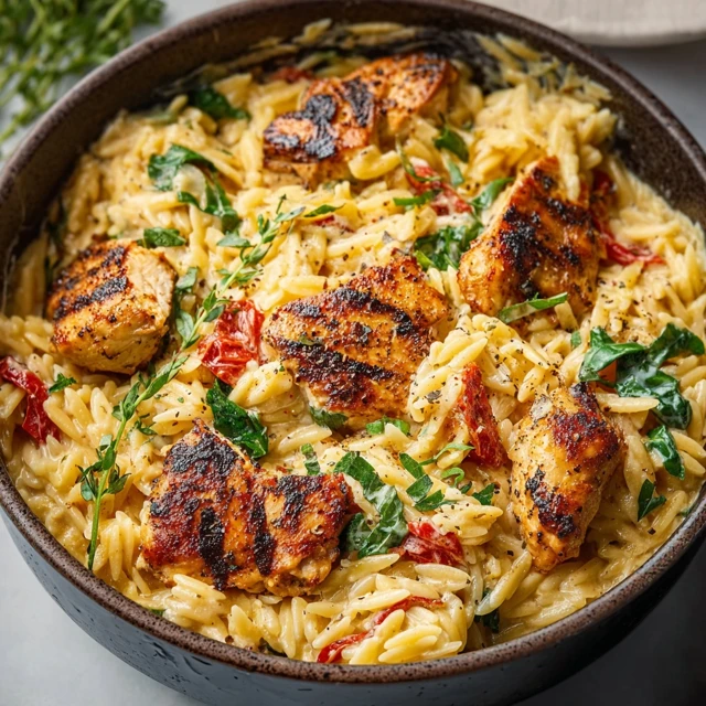 One Pot Cajun Chicken Alfredo Orzo Recipe