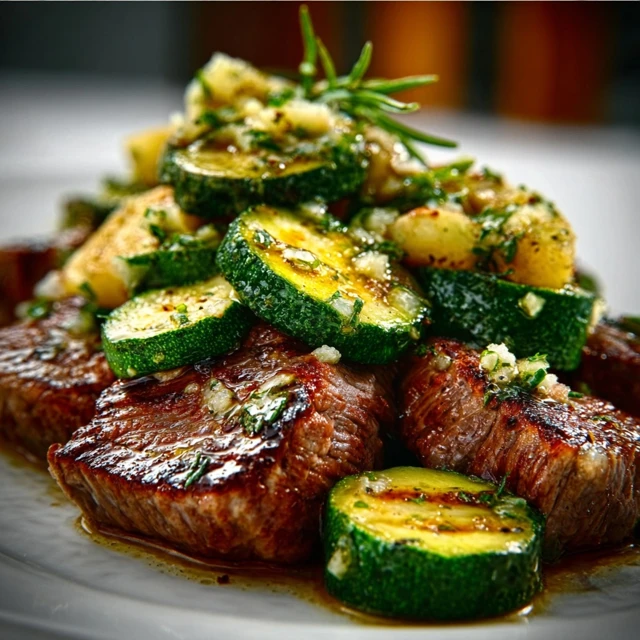 Garlic Butter Steak & Zucchini Recipe