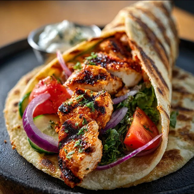 GARDEN FRESH GRILLED CHICKEN FLATBREAD WRAP 4 Grilled Chicken Flatbread Wrap Recipe