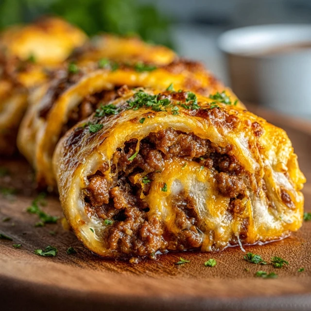 Garlic Butter Cheeseburger Rollups Recipe