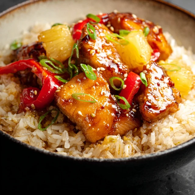 HAWAIIAN HONEY GARLIC PINEAPPLE CHICKEN AND RICE 4 Honey Garlic Pineapple Chicken and Rice Recipe
