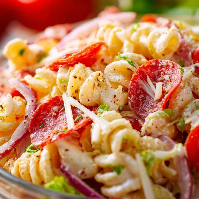Pepperoni Pizza Grinder Pasta Salad Recipe