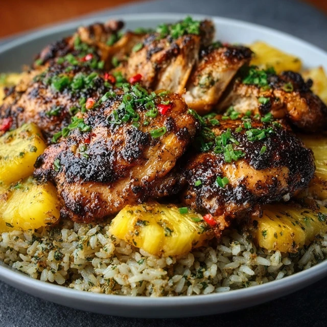 ISLAND CARIBBEAN JERK PINEAPPLE CHICKEN AND RICE 4 Caribbean Jerk Pineapple Chicken and Rice Recipe