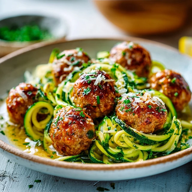 JUICY HEALTHY TURKEY MEATBALLS WITH ZOODLES 4 Healthy Turkey Meatballs With Zoodles Recipe