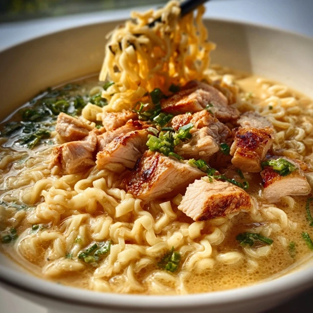NEXT LEVEL CREAMY GARLIC CHICKEN RAMEN 4 Creamy Garlic Chicken Ramen Recipe