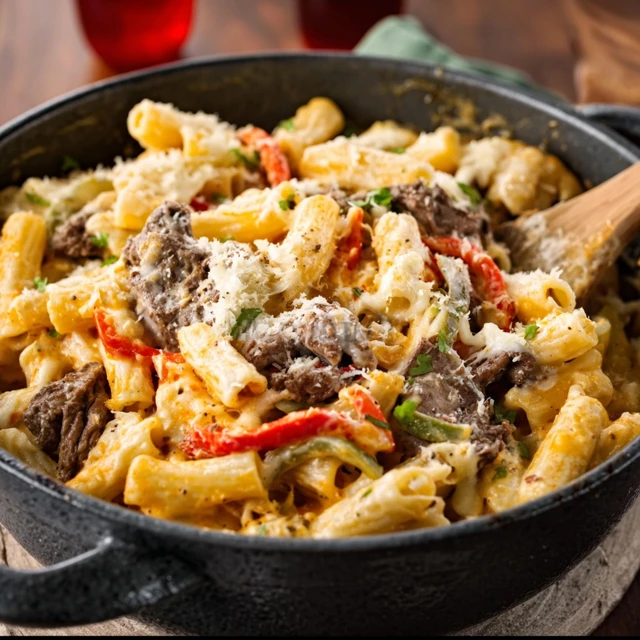 Philly Cheese Steak Pasta Recipe