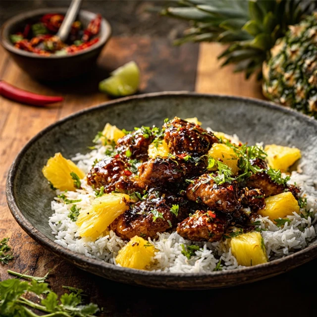 PINEAPPLE COCONUT CHICKEN AND JASMINE RICE 4 Pineapple Coconut Chicken and Jasmine Rice Recipe