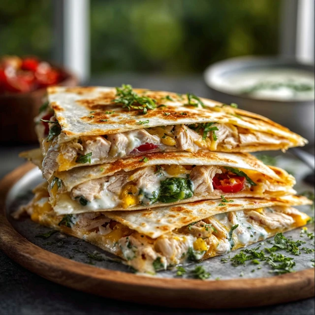 High-Protein Chicken Ranch Quesadilla Recipe