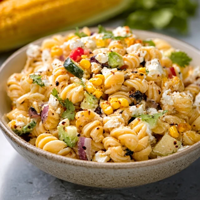 Greek Yogurt Street Corn Pasta Salad Recipe