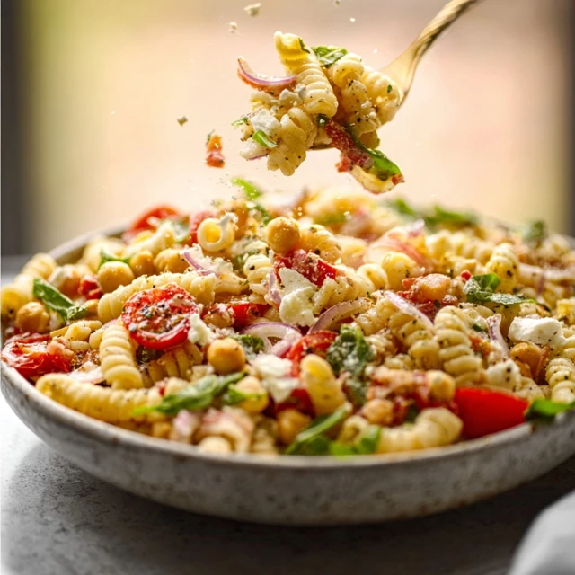 Vegetarian Chickpea Grinder Pasta Salad Recipe