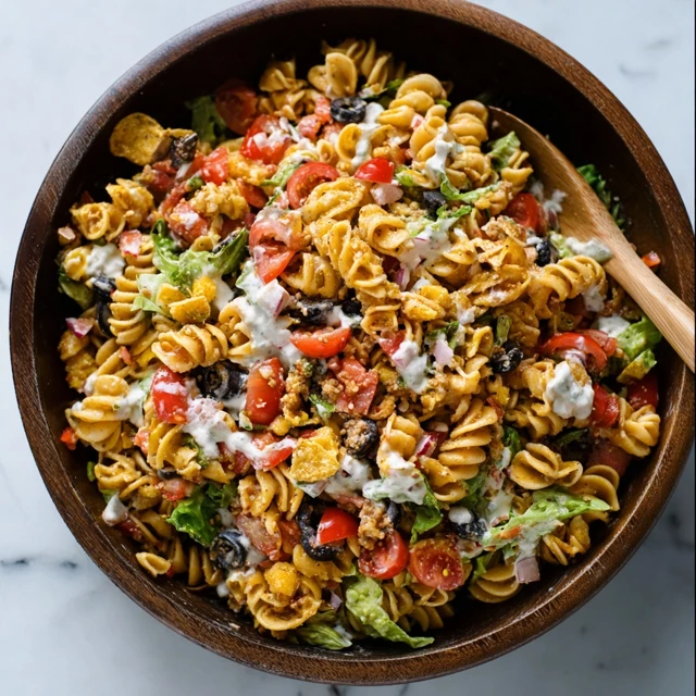 ZESTY GREEK YOGURT TACO PASTA SALAD 4 Greek Yogurt Taco Pasta Salad Recipe