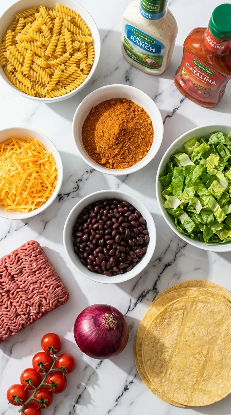 Air Fryer Taco Pasta Salad Ingredients