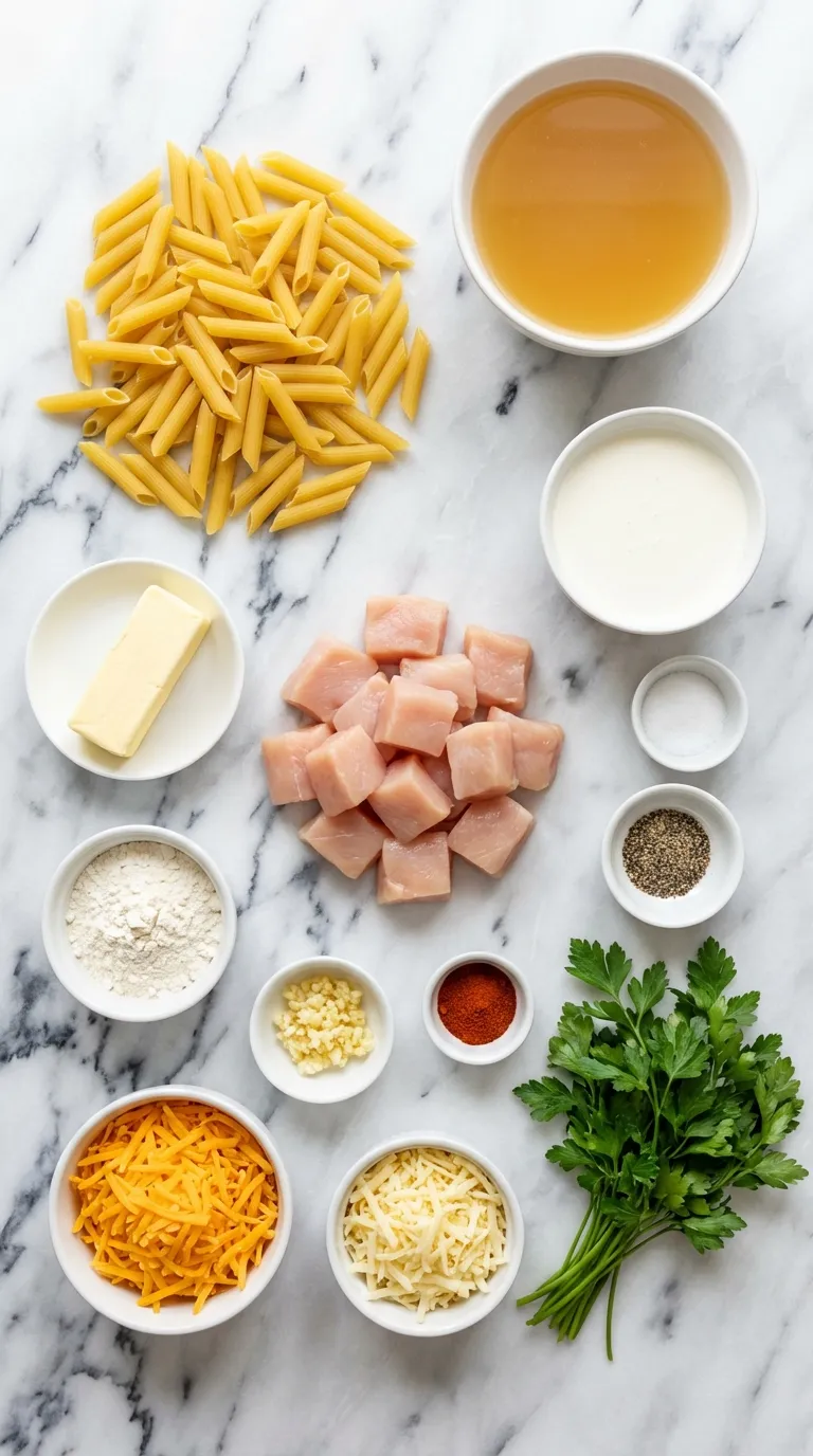 Cheesy Chicken Pasta Ingredients
