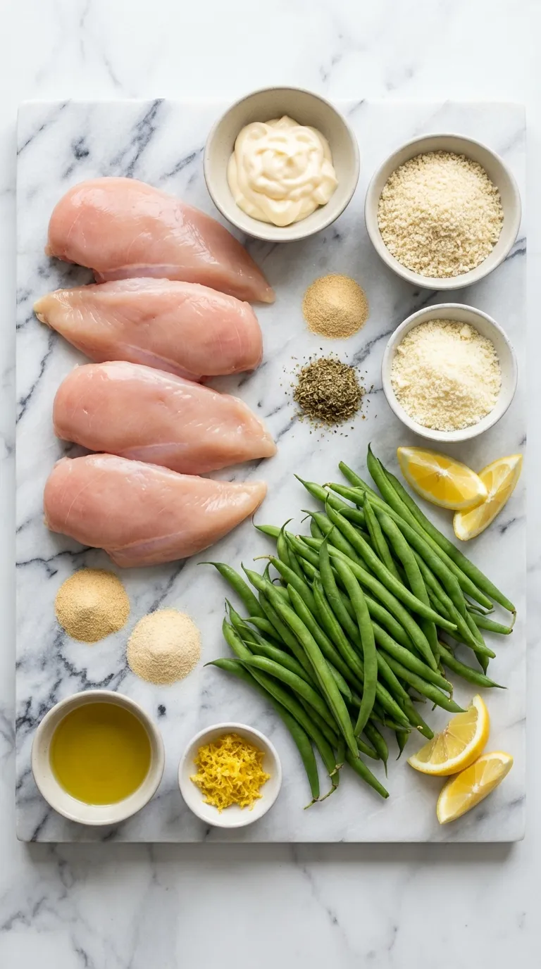 Parmesan Crusted Chicken Sheet Pan Dinner Ingredients