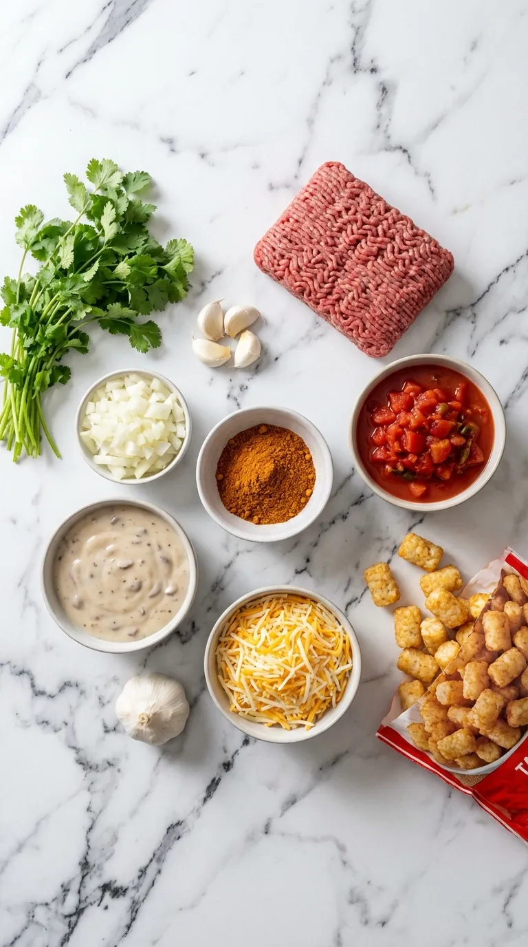CROWD PLEASER TACO TATER TOT CASSEROLE 2 Taco Tater Tot Casserole Ingredients