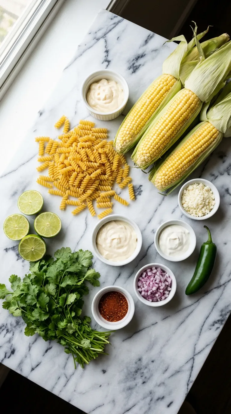 Elote Pasta Salad Ingredients