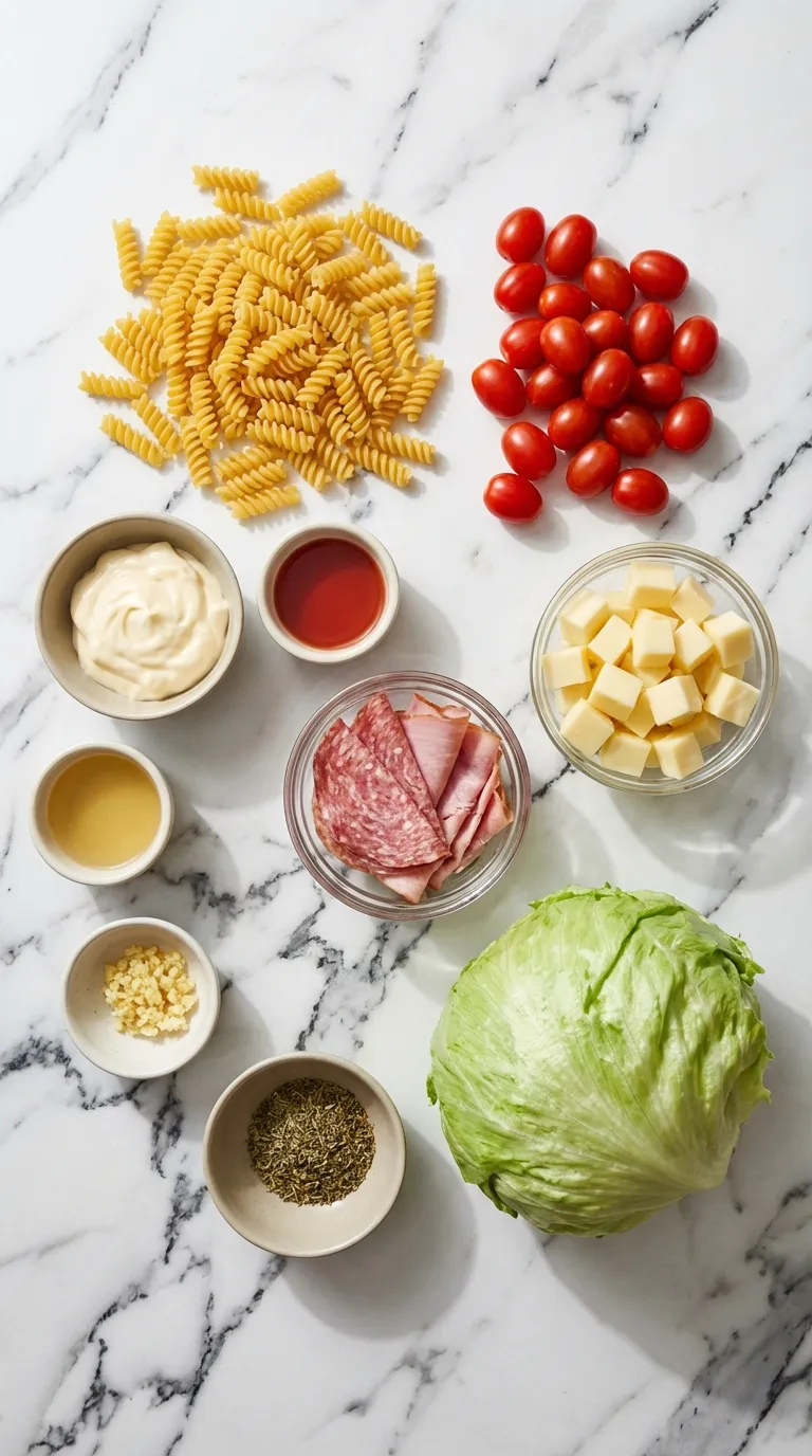 Grinder Pasta Salad Ingredients