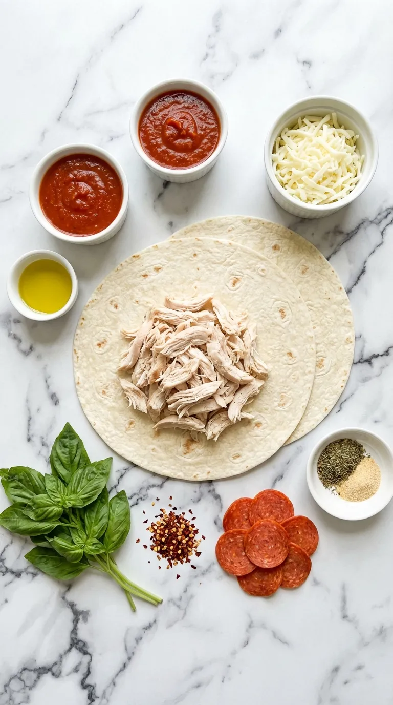 Air Fryer Chicken & Mozzarella Wraps Ingredients