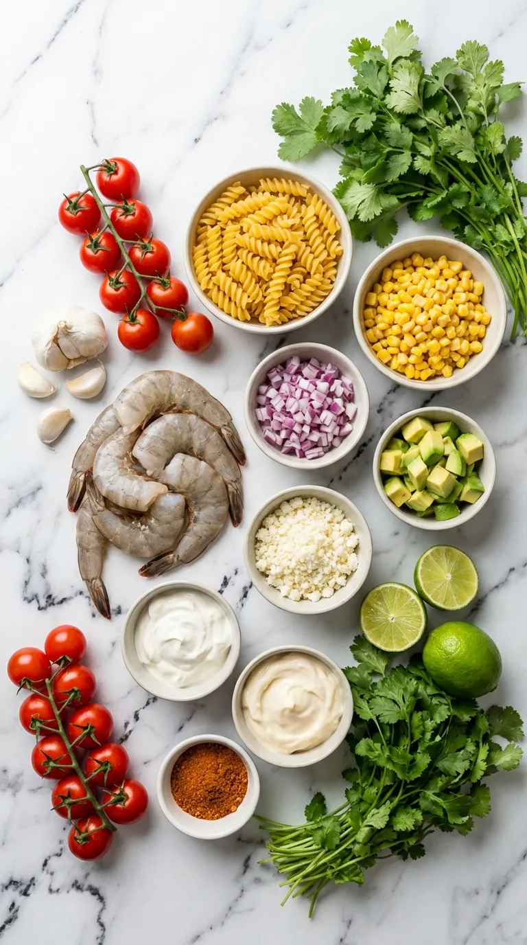 Shrimp Taco Pasta Salad Ingredients