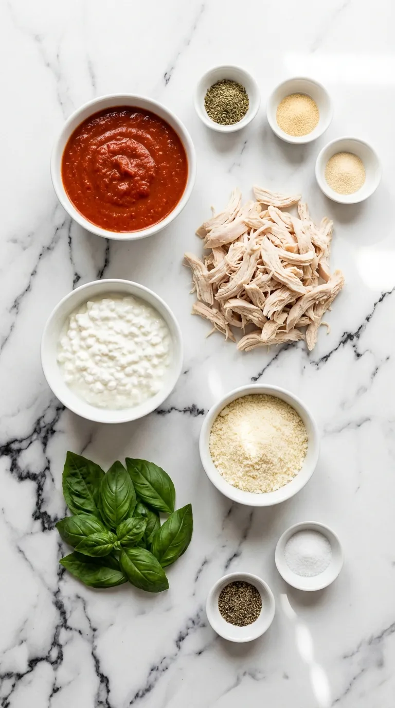 GAME CHANGING COTTAGE CHEESE CHICKEN PARM BOWL 2 Cottage Cheese Chicken Parm Bowl Ingredients
