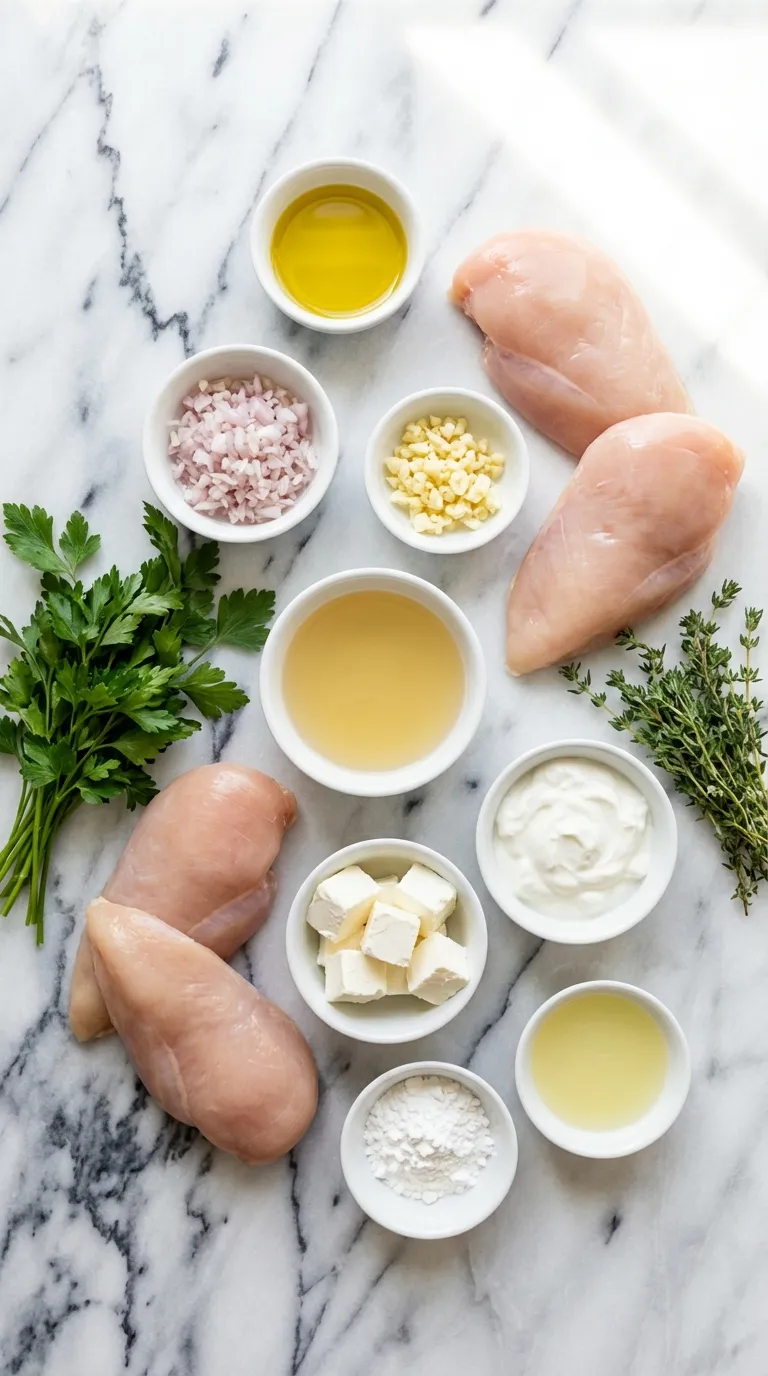 Healthy Low Calorie Creamy Chicken Ingredients