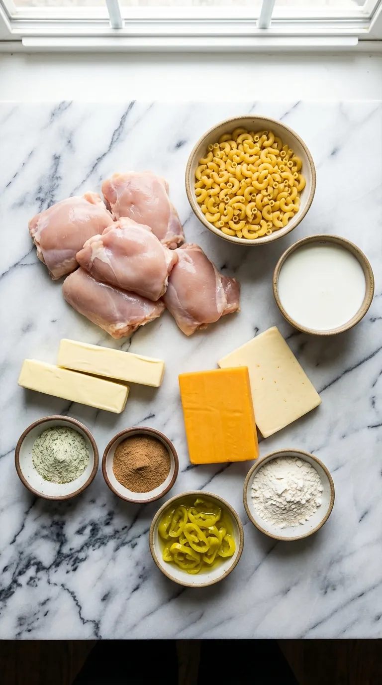 IRRESISTIBLE MISSISSIPPI CHICKEN MAC AND CHEESE 2 Mississippi Chicken Mac and Cheese Ingredients