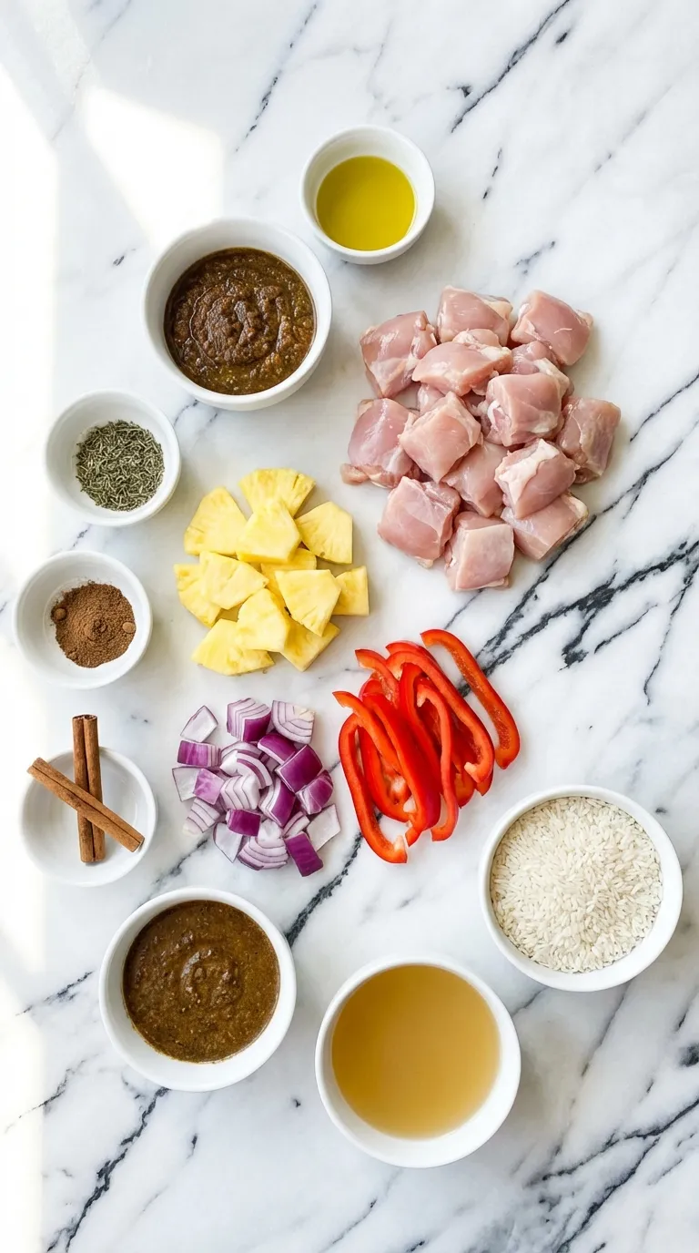 ISLAND CARIBBEAN JERK PINEAPPLE CHICKEN AND RICE 2 Caribbean Jerk Pineapple Chicken and Rice Ingredients