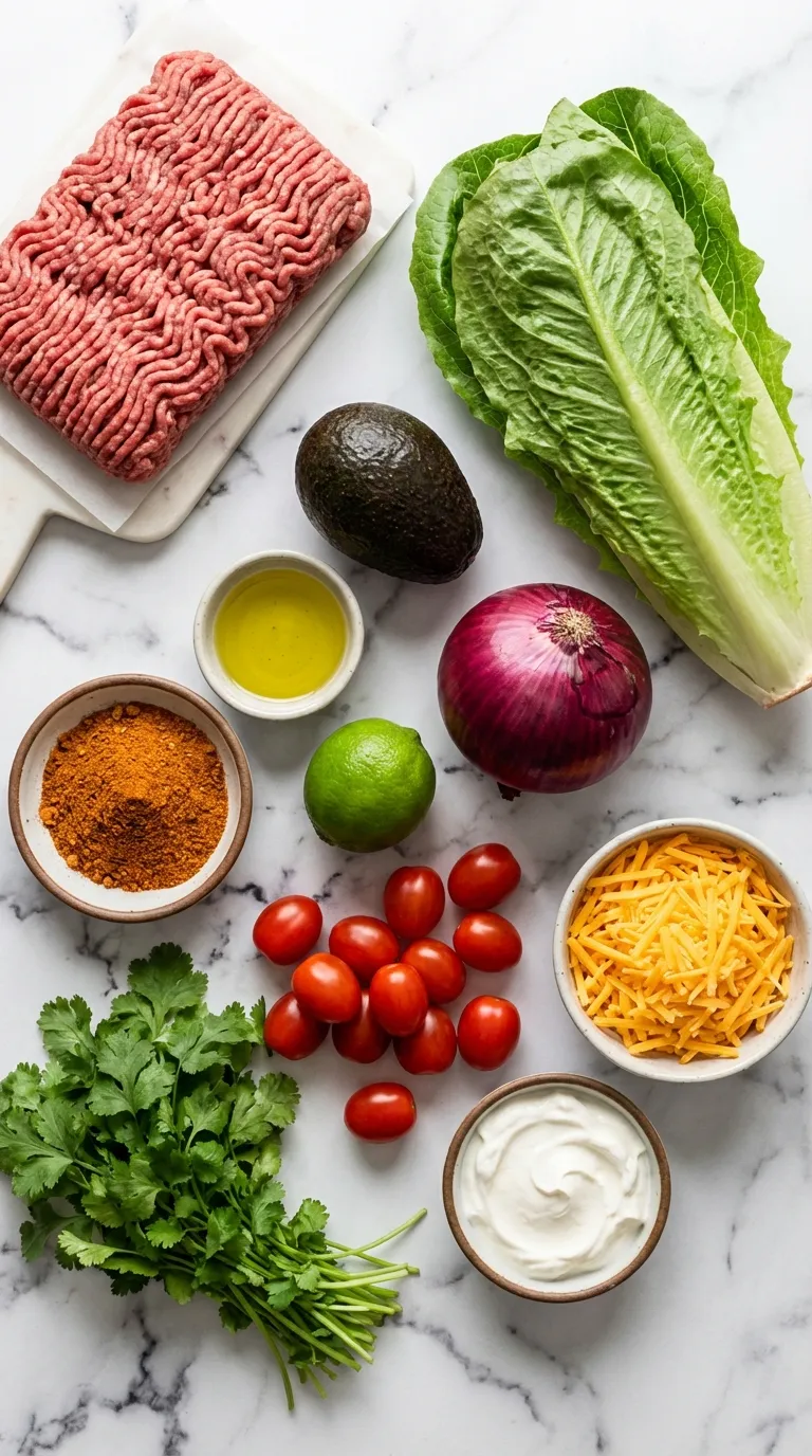 Keto Taco Pasta Salad Ingredients